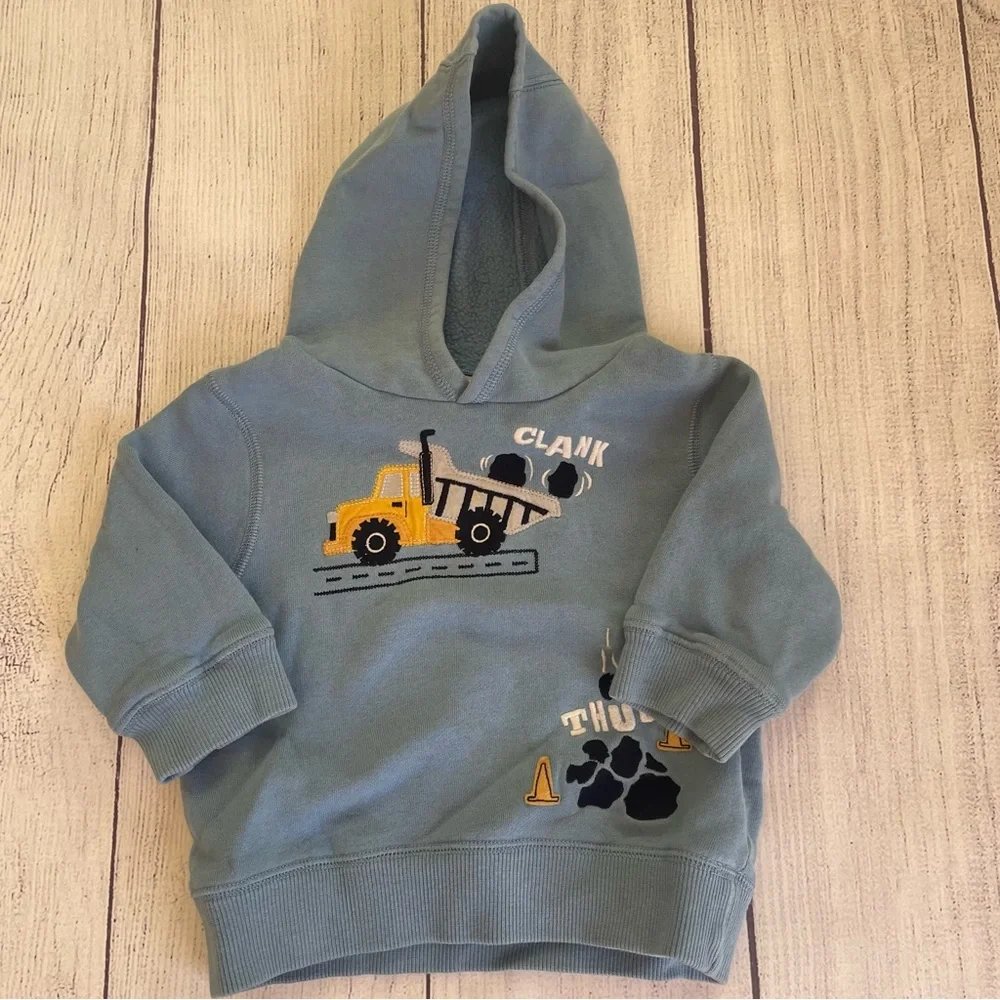 Gymboree Construction Crew Dump Truck Hoodie size 12-24 Months